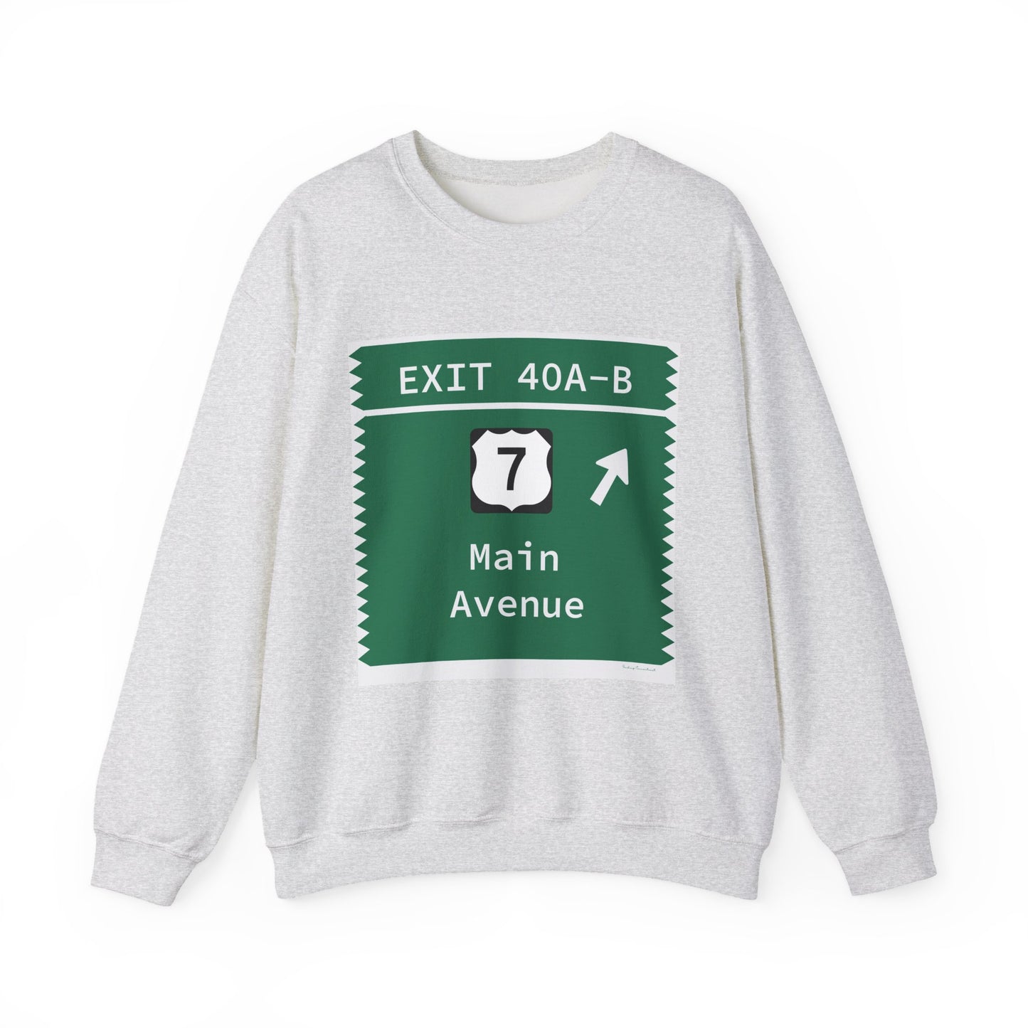 Vintage Merritt Parkway Exit 40 A-B Sign Unisex Heavy Blend™ Crewneck Sweatshirt