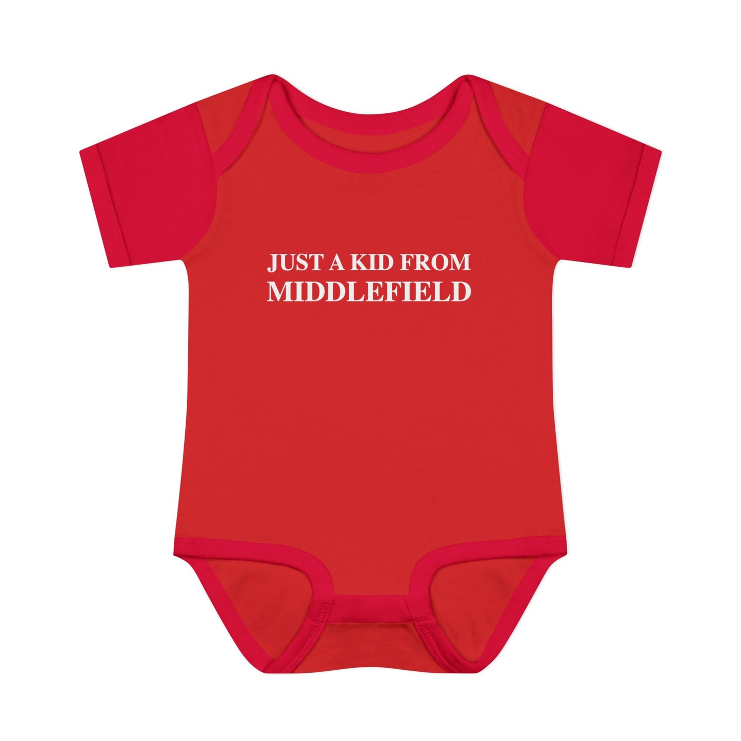Just a kid from Middlefield Infant Baby Rib Bodysuit