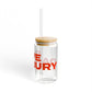 Love Danbury Glass Can with Straw and Lid, 16oz
