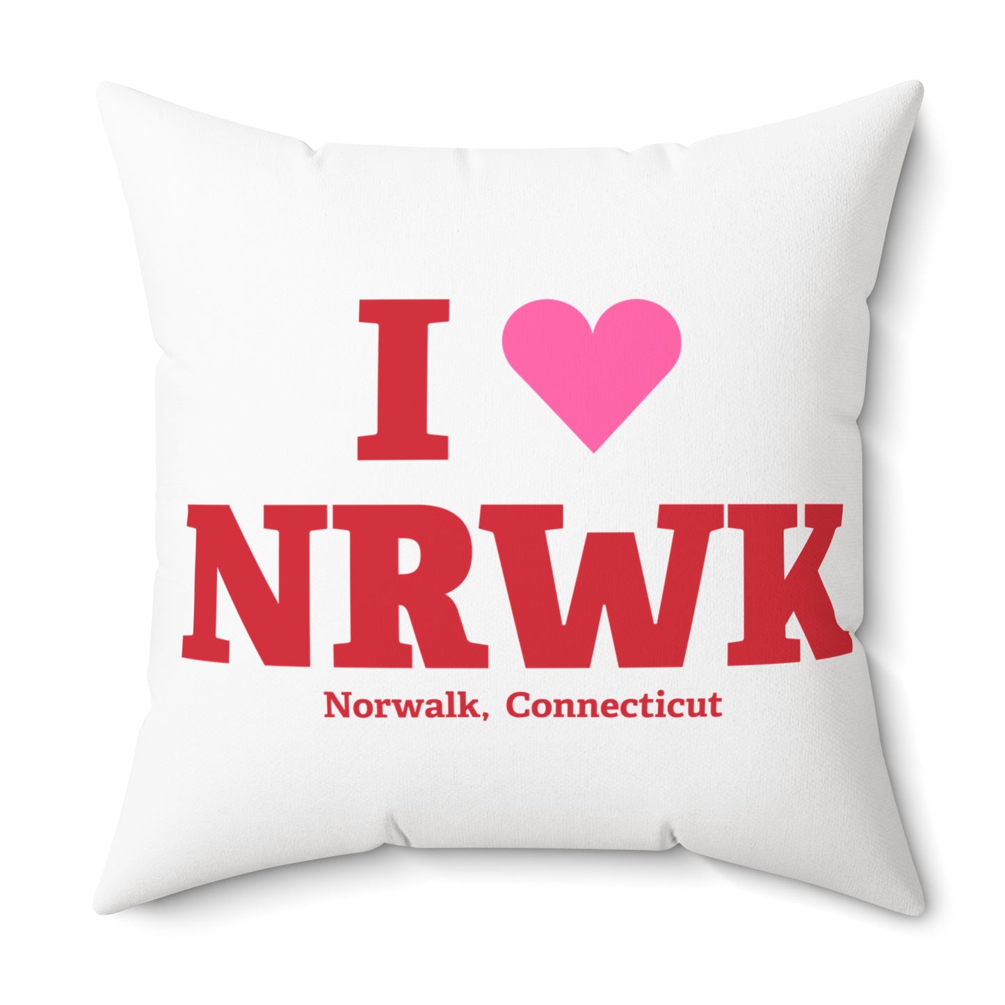 I Heart NRWK Spun Polyester Square Pillow