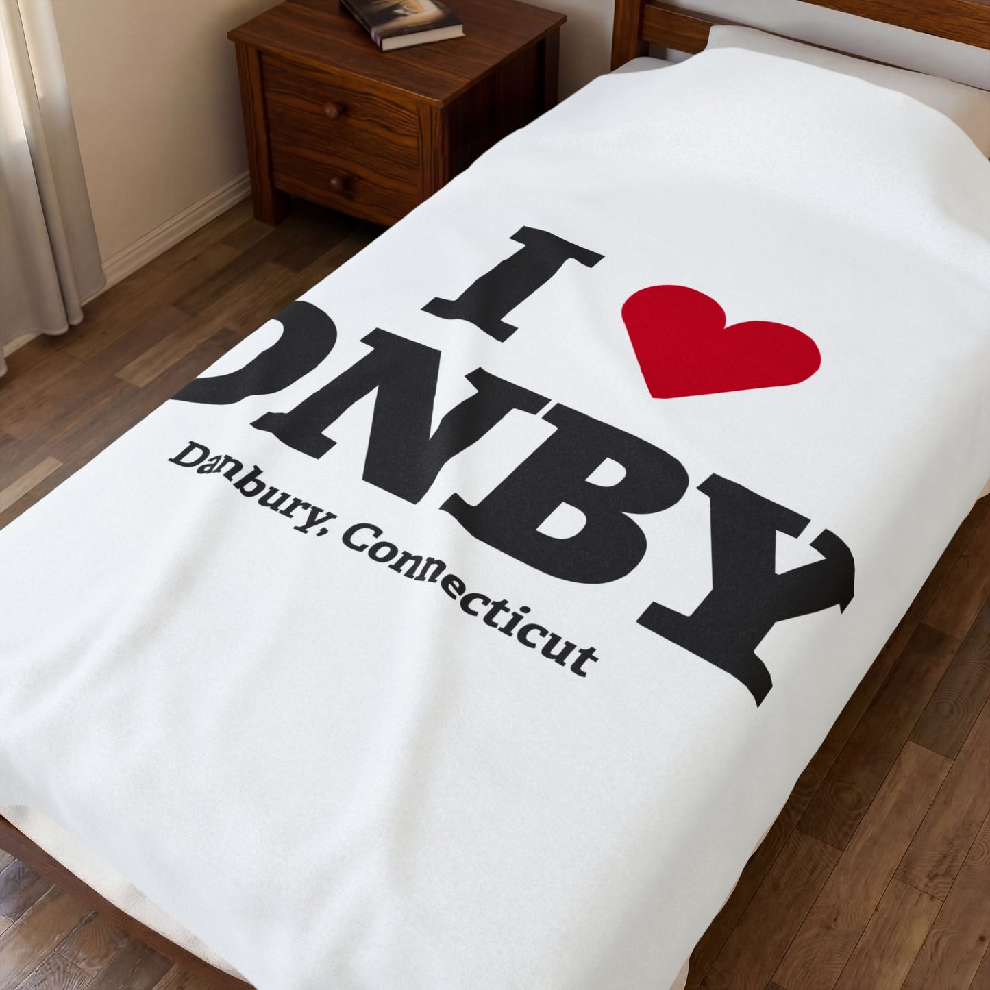 I Heart DNBY Velveteen Plush Blanket