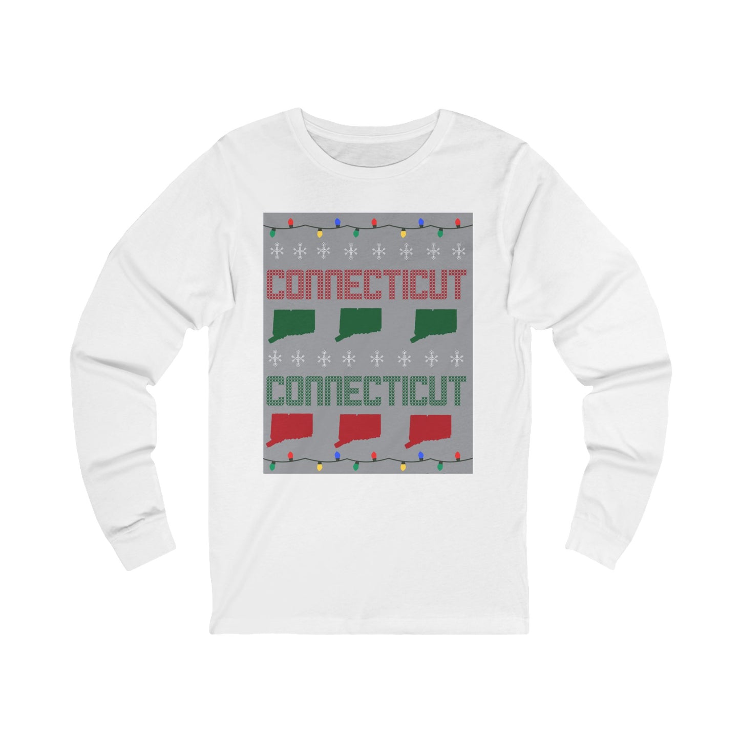 Connecticut Ugly Holiday Unisex Jersey Long Sleeve T-Shirt