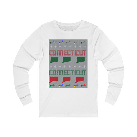 Connecticut Ugly Holiday Unisex Jersey Long Sleeve T-Shirt