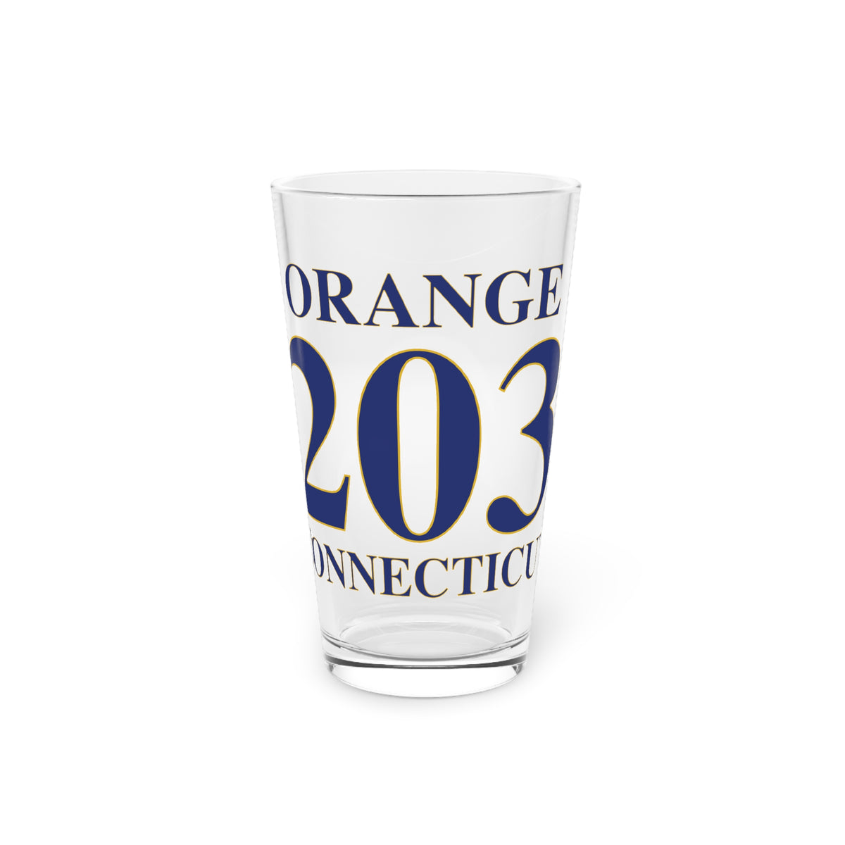 Orange 203 Connecticut Pint Glass, 16oz
