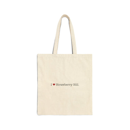 I Heart Strawberry Hill. Cotton Canvas Tote Bag