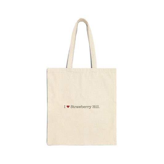 I Heart Strawberry Hill. Cotton Canvas Tote Bag