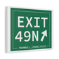 Vintage Exit 49N  Merritt Parkway Sign Matte Canvas, Stretched, 1.25"