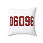 06096 Windsor Locks  Connecticut Zip Code Polyester Square Pillow
