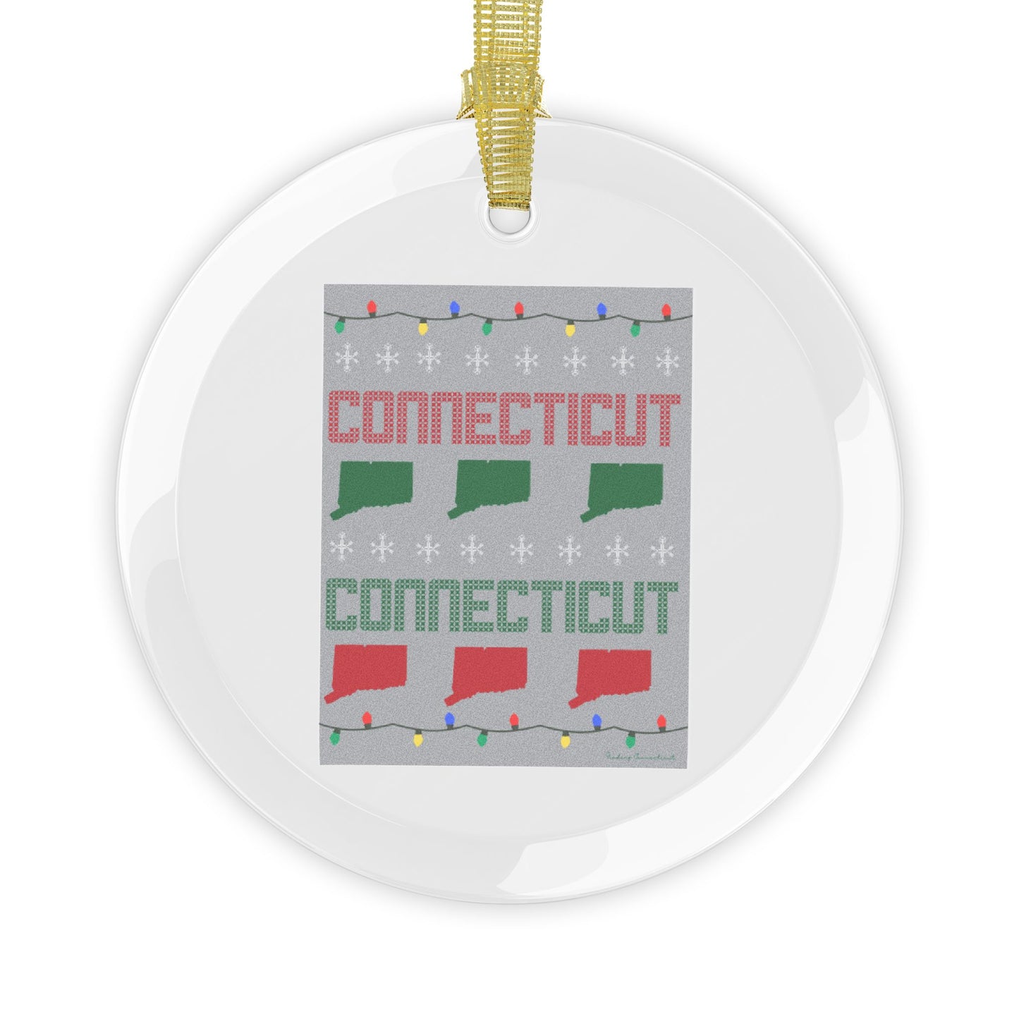 Connecticut Ugly Holiday Glass Ornaments