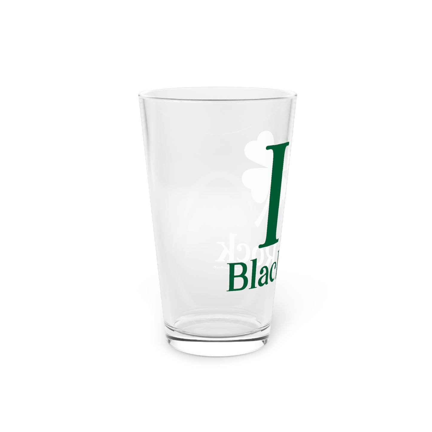 I Clover Black Rock Pint Glass, 16oz