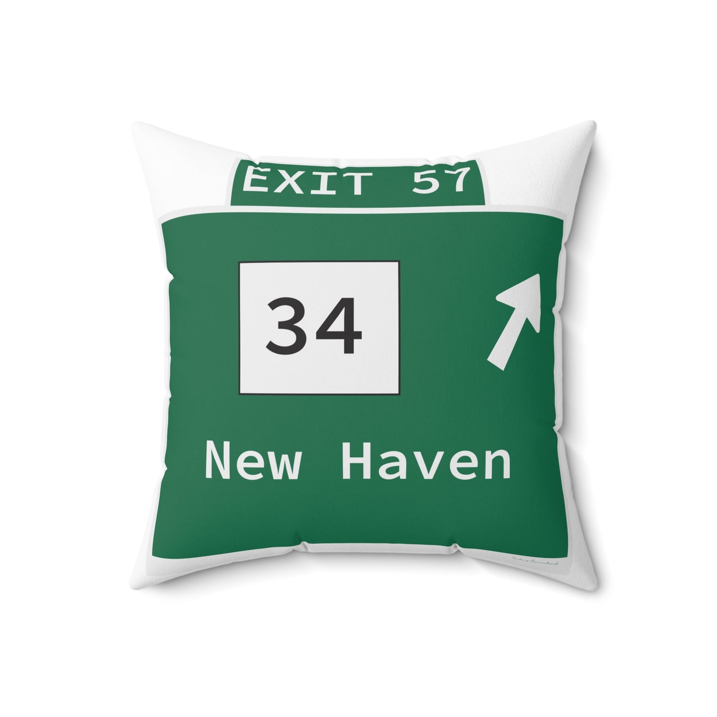 Vintage WCP Exit 57 Sign Spun Polyester Square Pillow