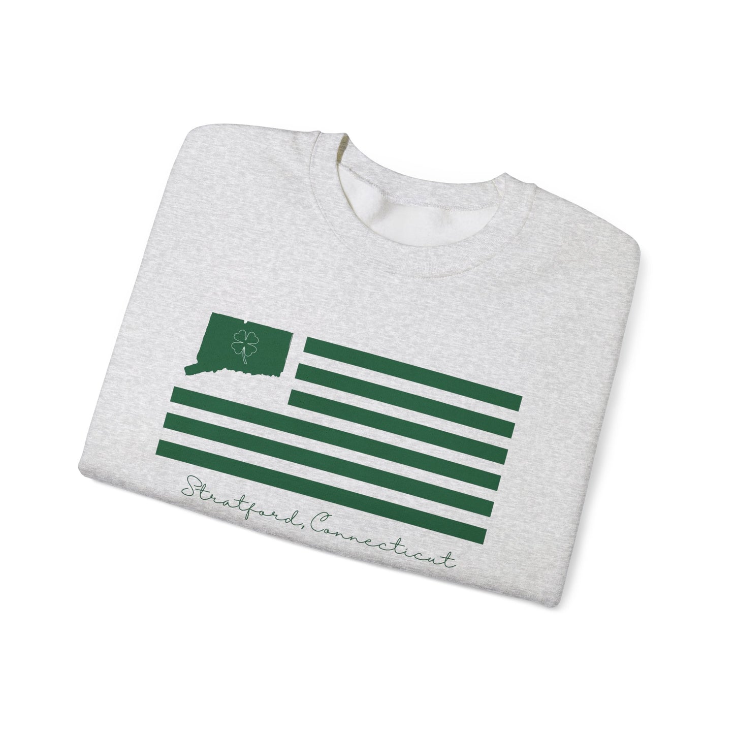 Stratford Connecticut St Patrick’s Day Flag Unisex Heavy Blend™ Crewneck Sweatshirt