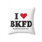 I Heart BKFD Spun Polyester Square Pillow