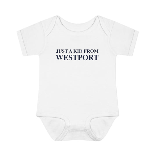 Just a kid from Westport Infant Baby Rib Bodysuit