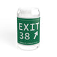 Vintage Exit 38 Merritt Parkway Sign Sipper Glass, 16oz