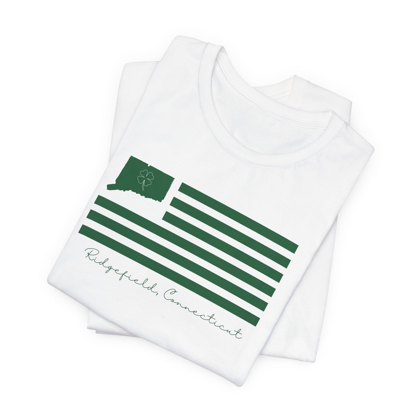 Ridgefield Connecticut St Patrick’s Day Flag Unisex Jersey Short Sleeve T-Shirt