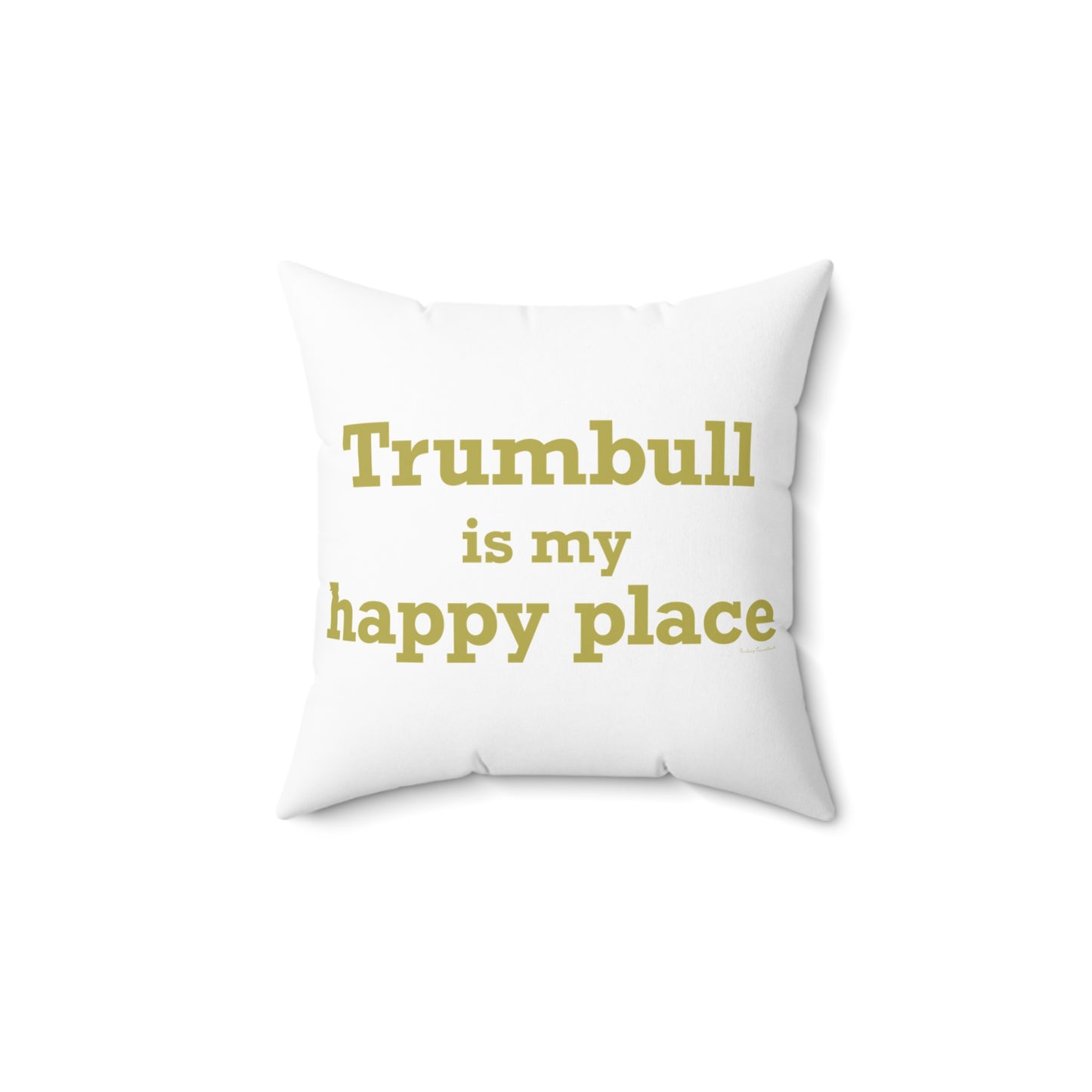 Trumbull Is My Happy Place Spun Polyester Square Pillow