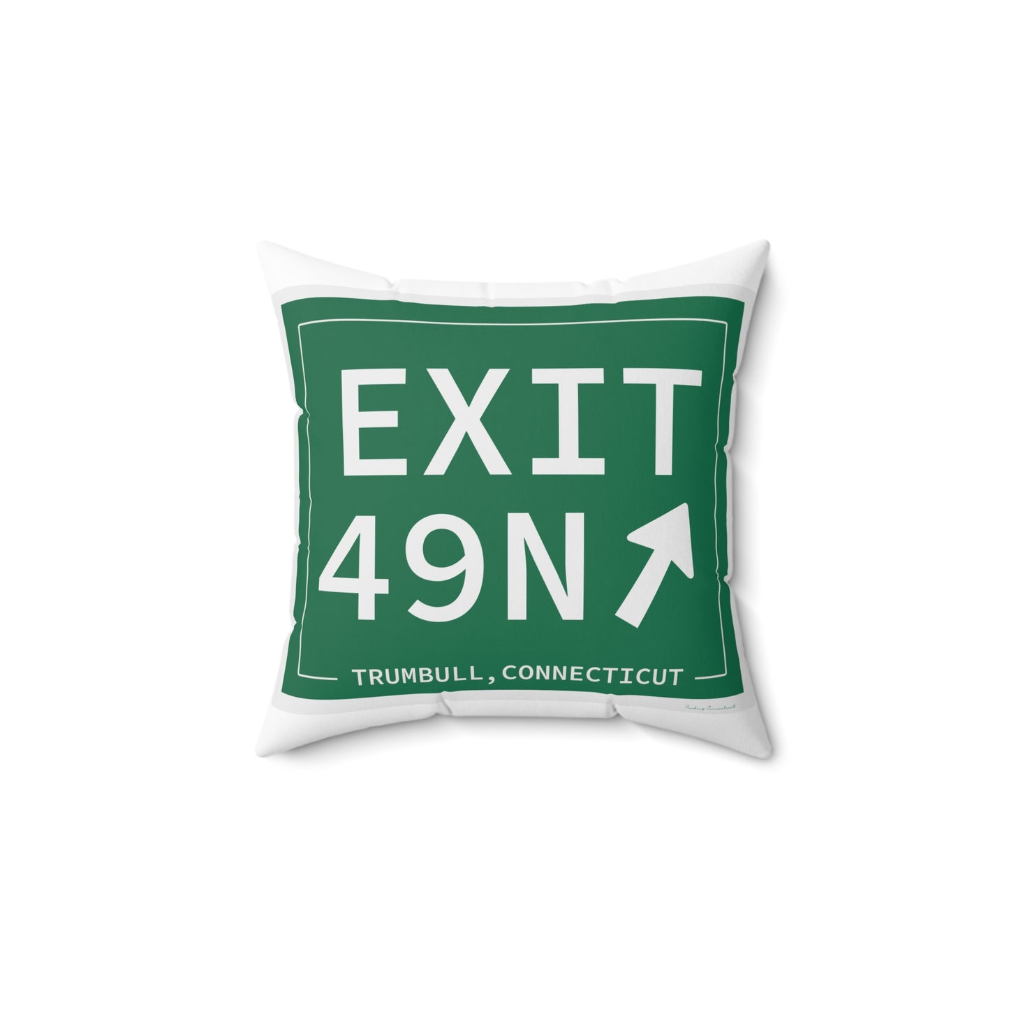 Vintage Exit 49N  Merritt Parkway Sign Spun Polyester Square Pillow