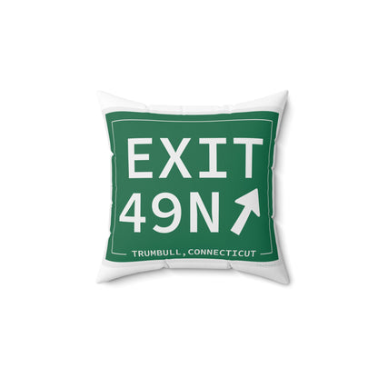 Vintage Exit 49N  Merritt Parkway Sign Spun Polyester Square Pillow