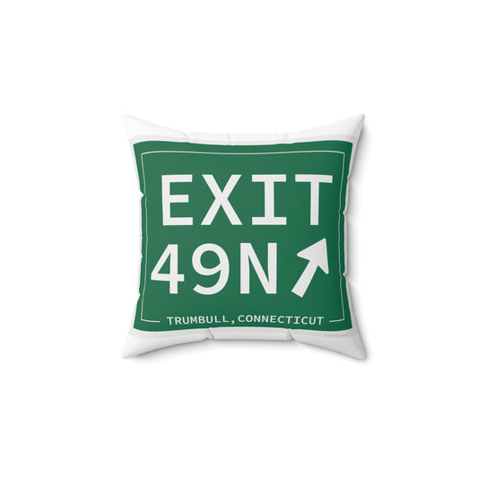 Vintage Exit 49N  Merritt Parkway Sign Spun Polyester Square Pillow