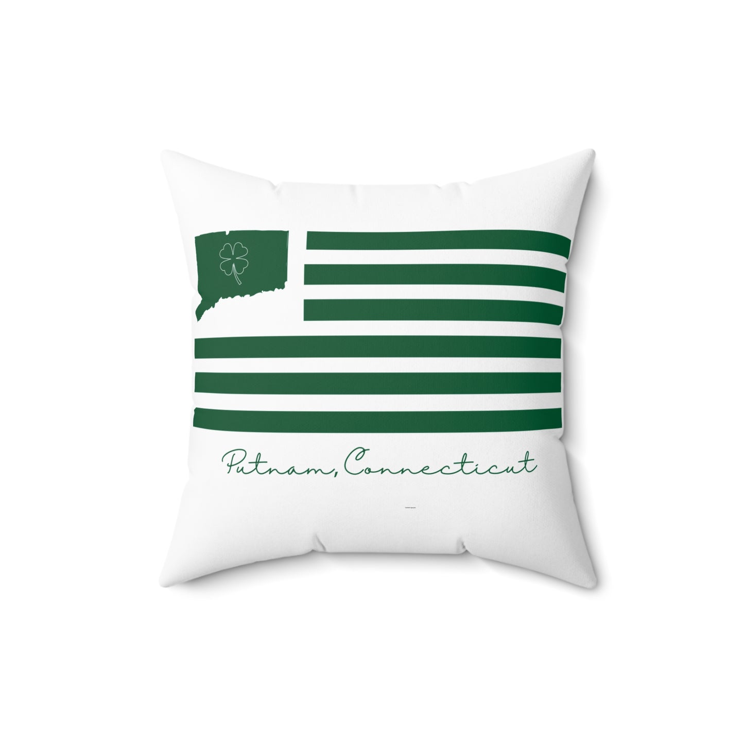 Putnam Connecticut St. Patrick’s Day Flag Spun Polyester Square Pillow