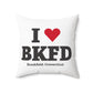 I Heart BKFD Spun Polyester Square Pillow