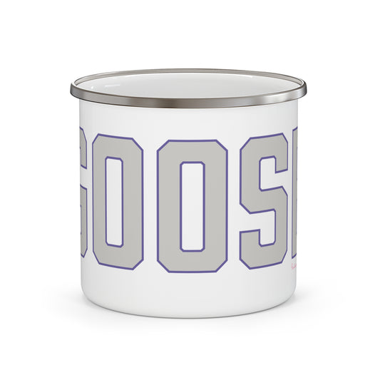 Goose Zip Code - Gray & Purple Enamel Camping Mug