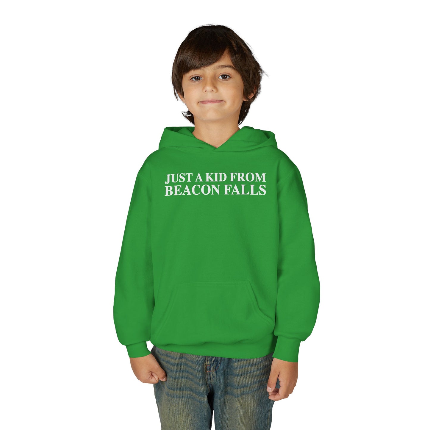 Just a kid from Beacon Falls Youth Heavy Blend Hooded Sweatshirt