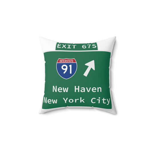 Vintage WCP Exit 67S Sign Spun Polyester Square Pillow