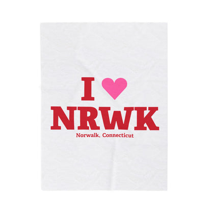 I Heart NRWK Velveteen Plush Blanket