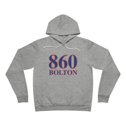 860 Bolton Red White & Blue Unisex Sponge Fleece Pullover Hoodie