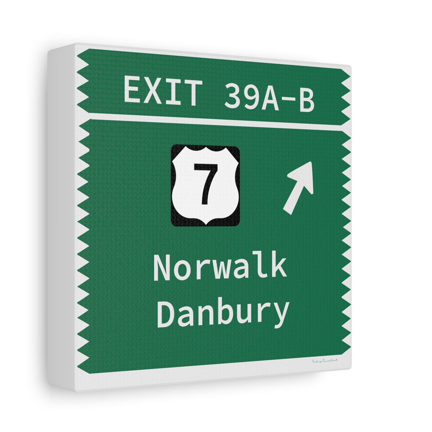 Vintage Merritt Parkway Exit 39 A-B SignMatte Canvas, Stretched, 1.25"