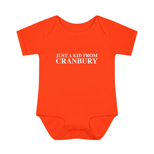 Just a kid from Cranbury Infant Baby Rib Bodysuit