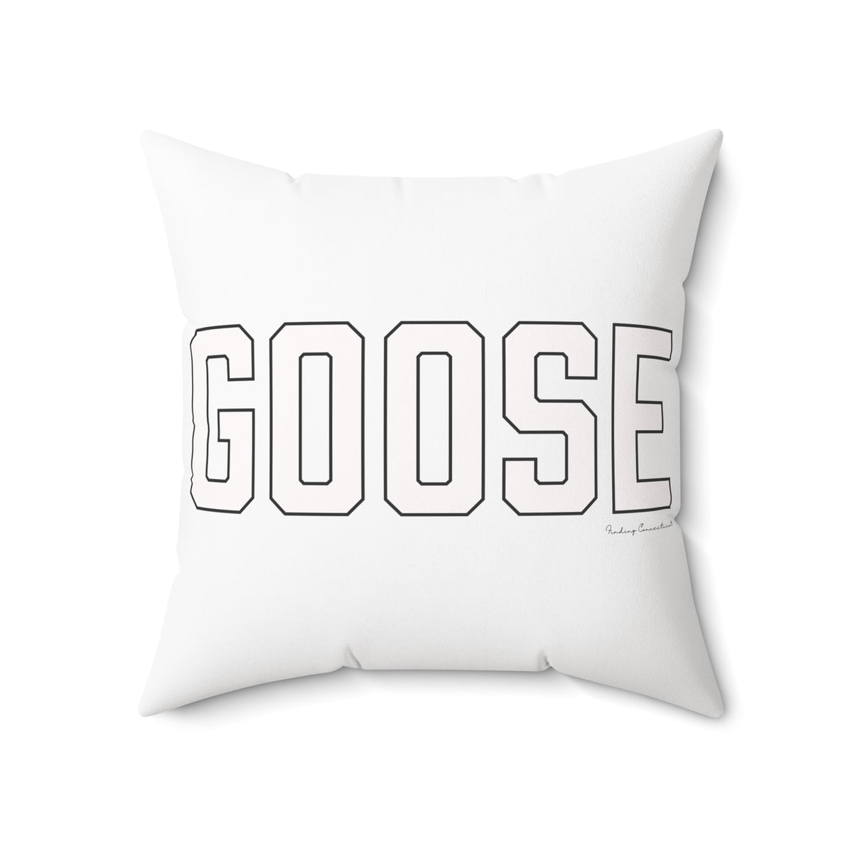 Goose Zip Code White & Black Spun Polyester Square Pillow