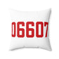 06607 Bridgeport Connecticut Zip Code Spun Polyester Square Pillow