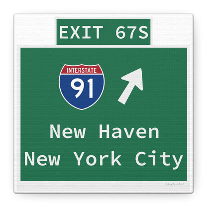 Vintage WCP Exit 67S Sign Matte Canvas, Stretched, 1.25"