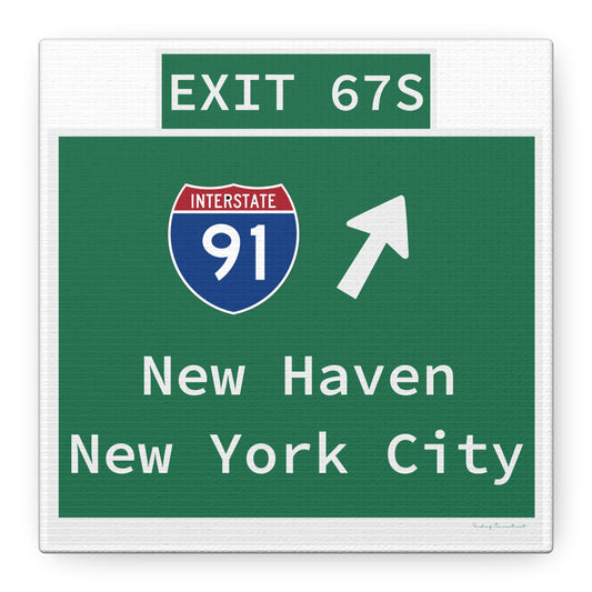 Vintage WCP Exit 67S Sign Matte Canvas, Stretched, 1.25"