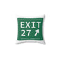 Vintage Exit 27 Merritt Parkway Sign Spun Polyester Square Pillow