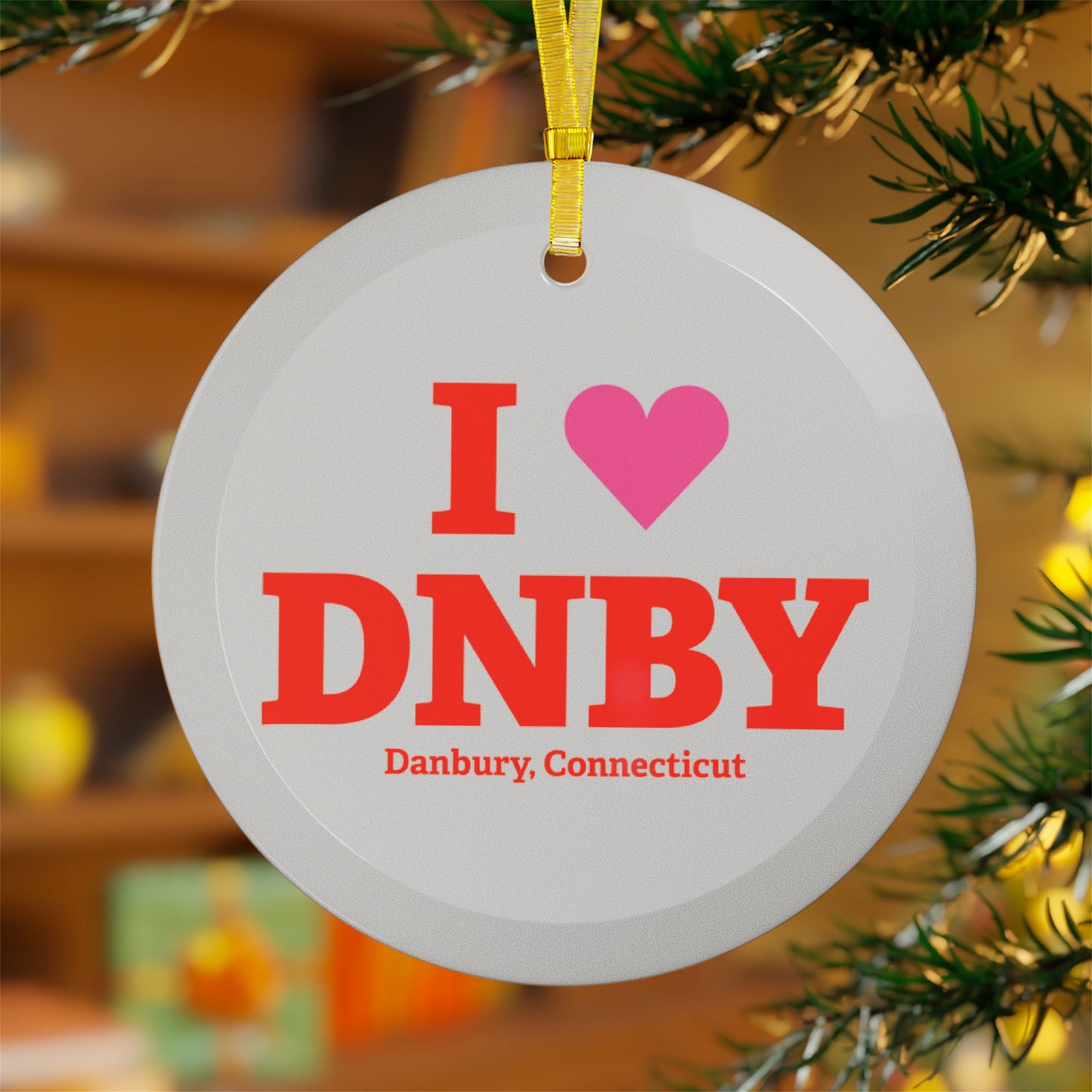 I Heart DNBY Glass Ornaments