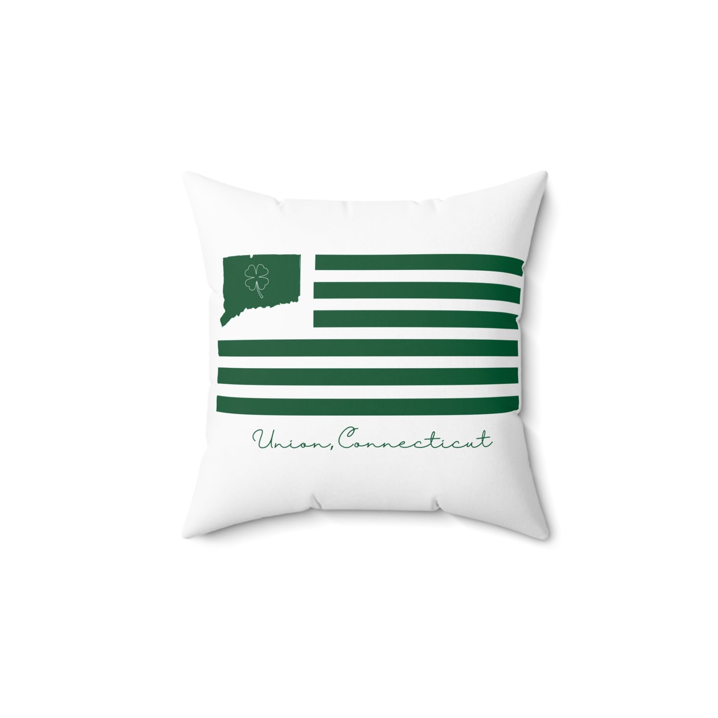 Union Connecticut St. Patrick’s Day Flag Spun Polyester Square Pillow
