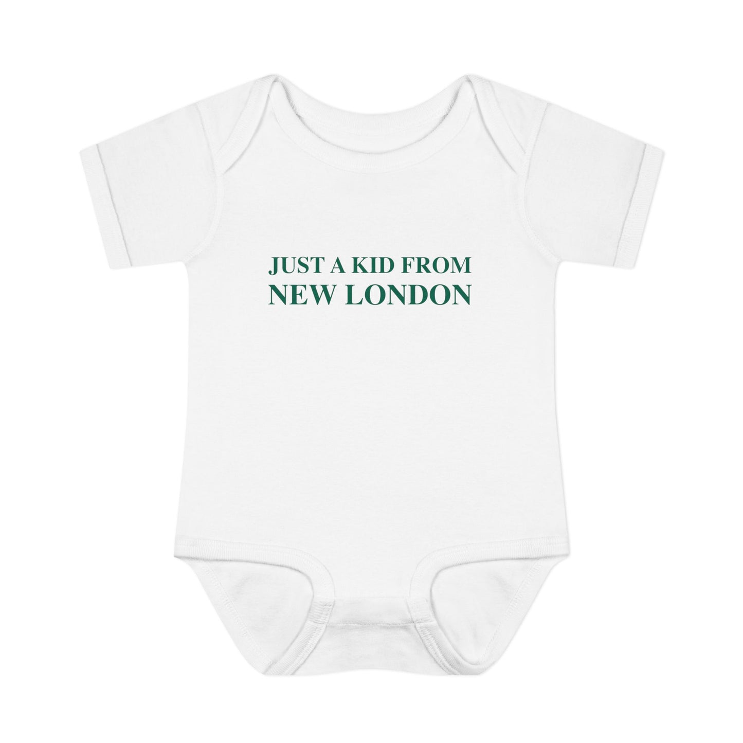 Just a kid from New London Infant Baby Rib Bodysuit