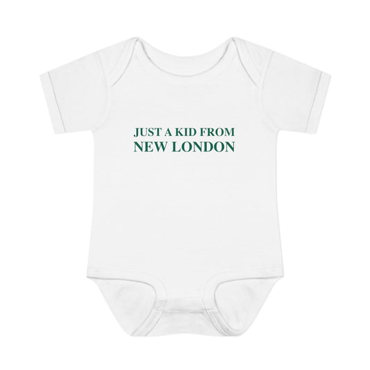Just a kid from New London Infant Baby Rib Bodysuit