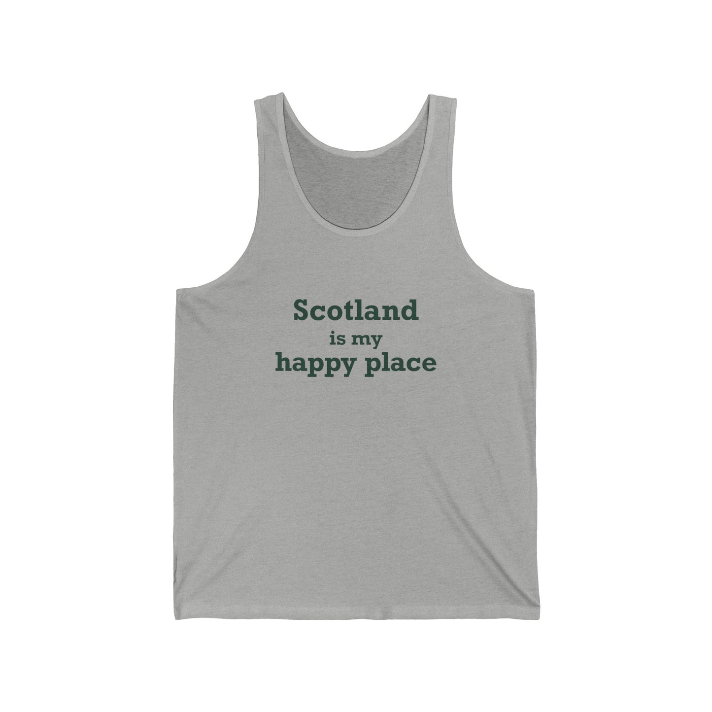 Scotland is My Happy Place Unisex Jersey Tank Top