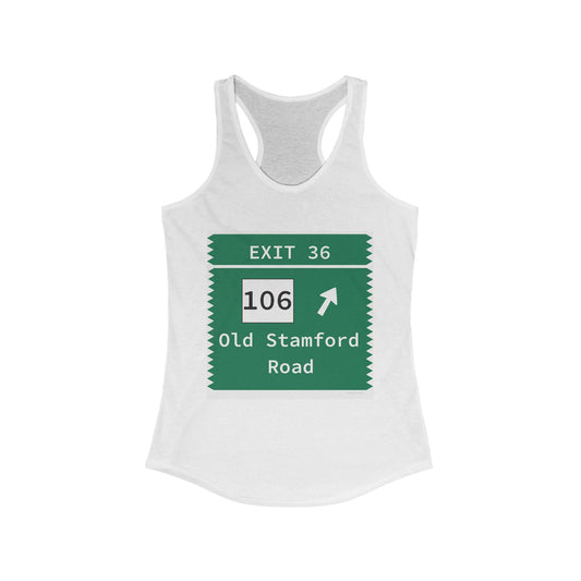 Vintage Merritt Parkway Exit 36 Sign Women's Ideal Racerback Tank Top