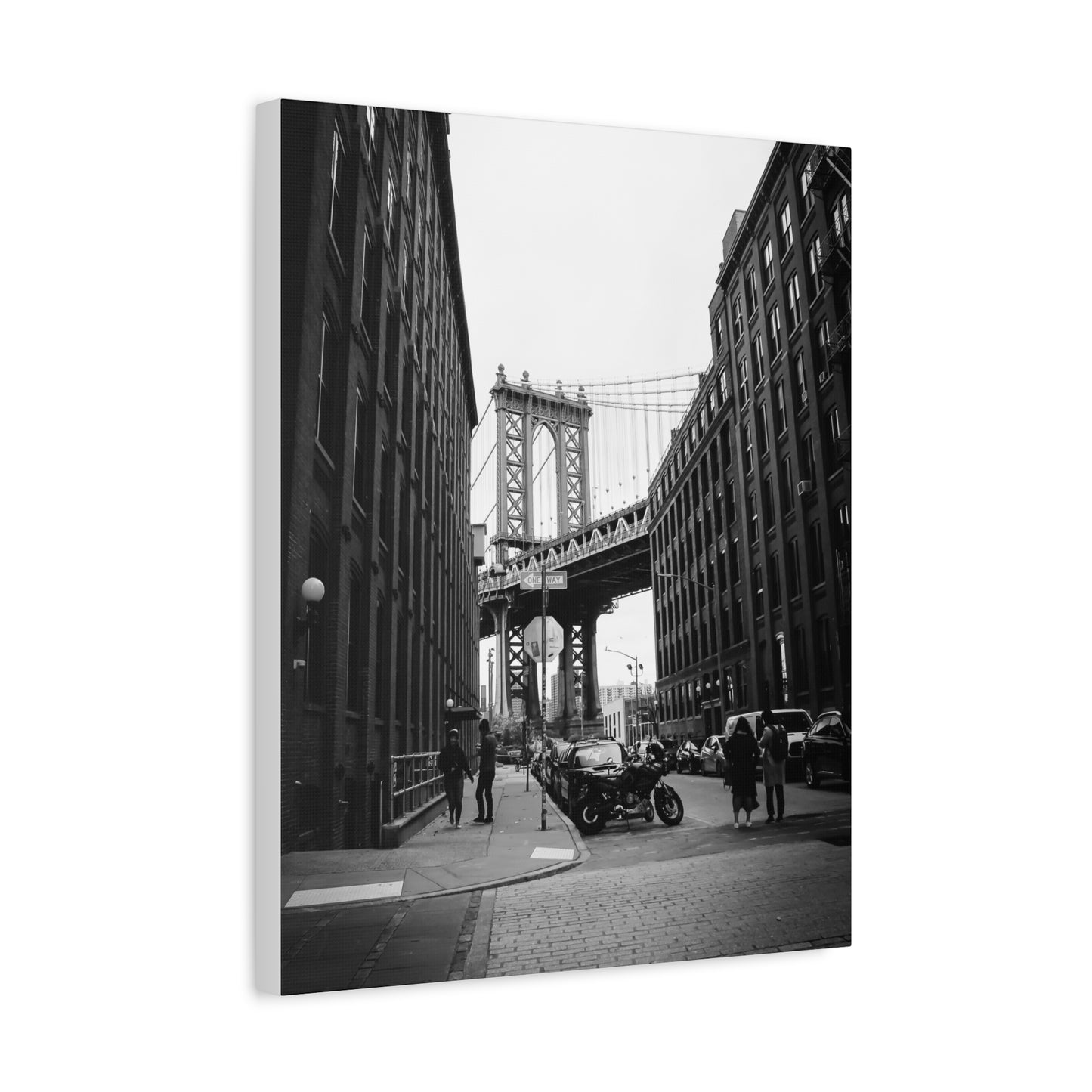 Manhattan Bridge Black and White Matte Canvas, Stretched, 1.25"
