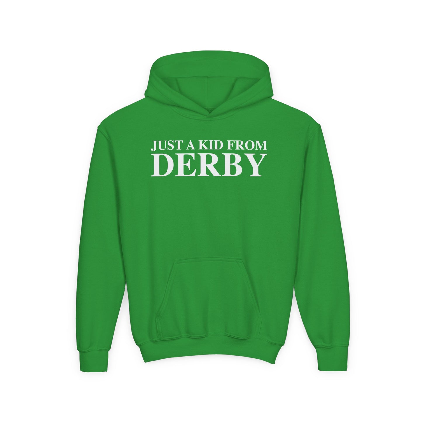 Just a kid from Derby Youth Heavy Blend Hooded Sweatshirt
