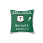 Vintage Merritt Parkway Exit 39 A-B Sign Spun Polyester Square Pillow