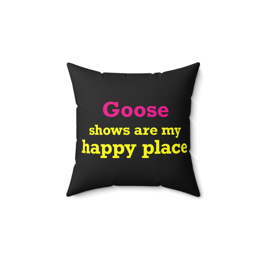 Goose Shows Are My Happy Place - Yellow & Pink Polyester Square Pillow