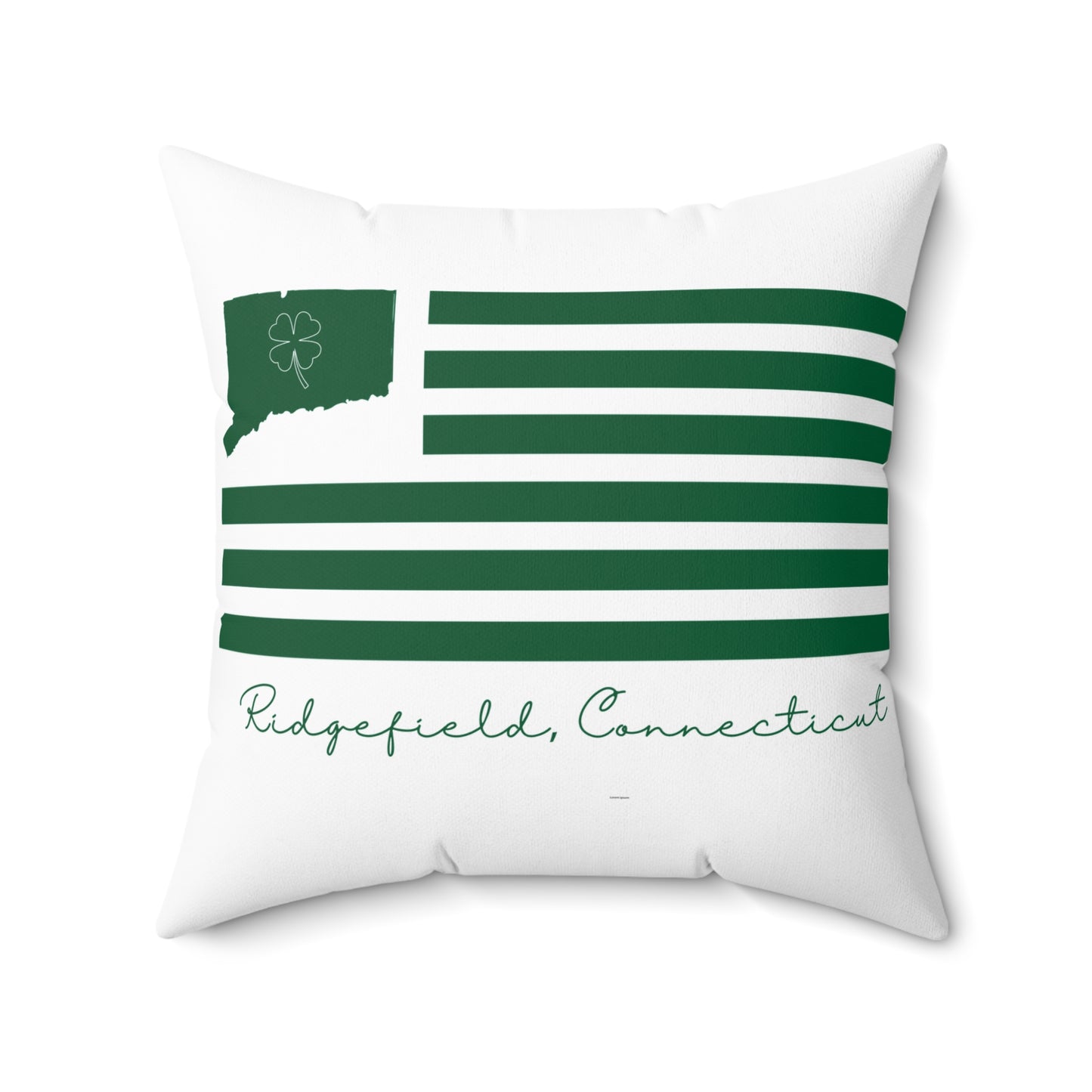 Ridgefield Connecticut St. Patrick's Day Flag Spun Polyester Square Pillow