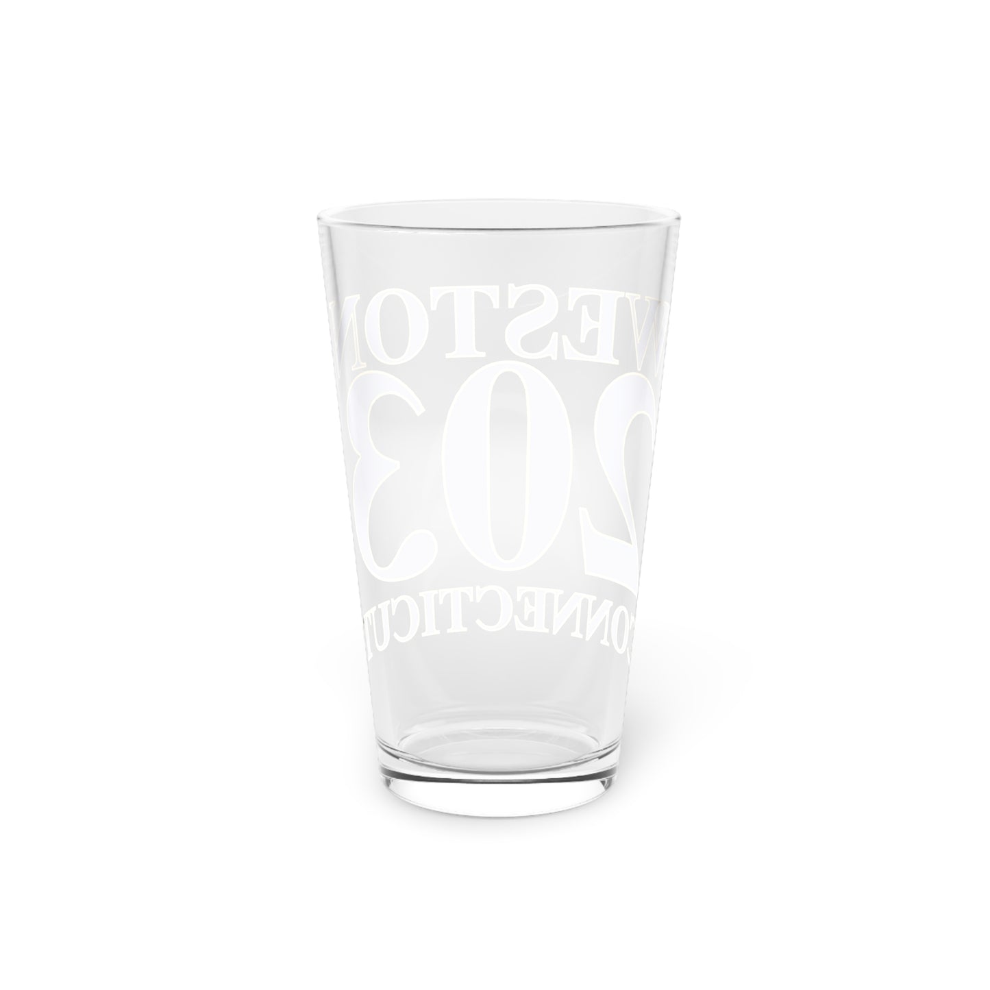 Weston 203 Connecticut Pint Glass, 16oz